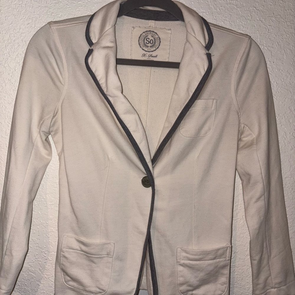 SO X-Small Cream and Gray Jacket